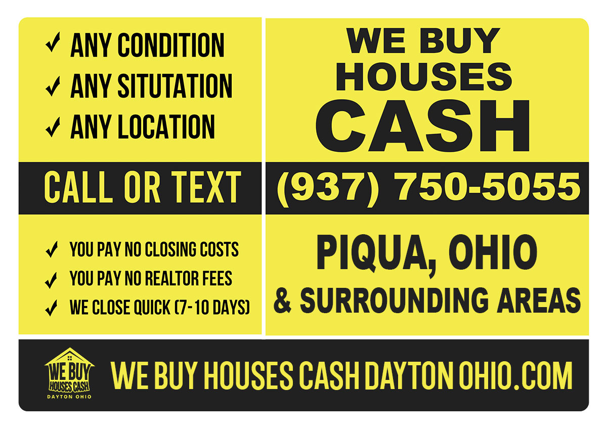 Sell My House Fast Piqua Ohio