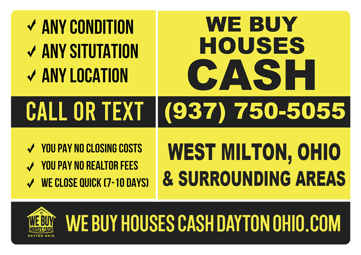 Sell My House Fast West Milton Ohio